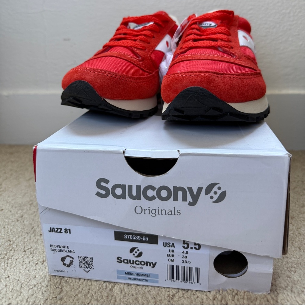 Saucony Originals Red and White Sneakers